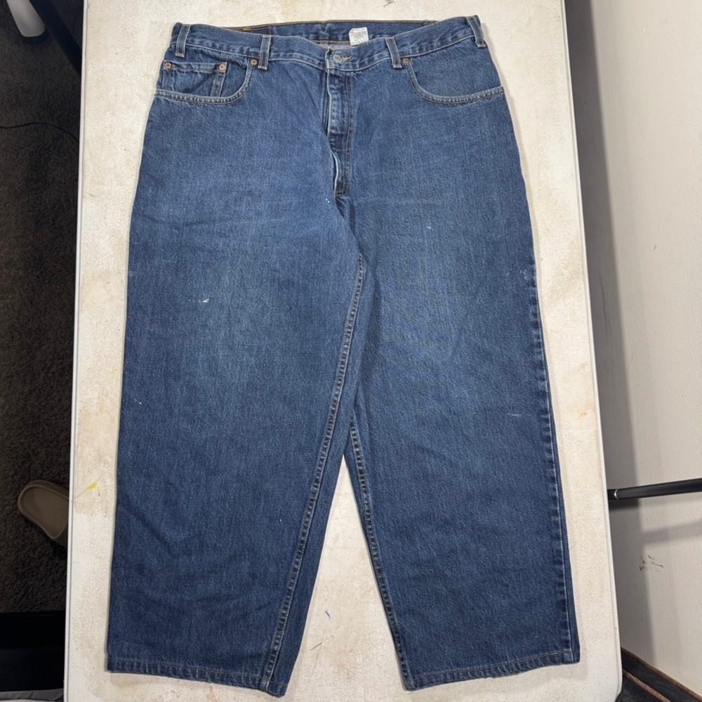 Vintage Levis 570 Baggy Fit Jeans Mens 38x26 Blue Denim Made in USA 90s Skate